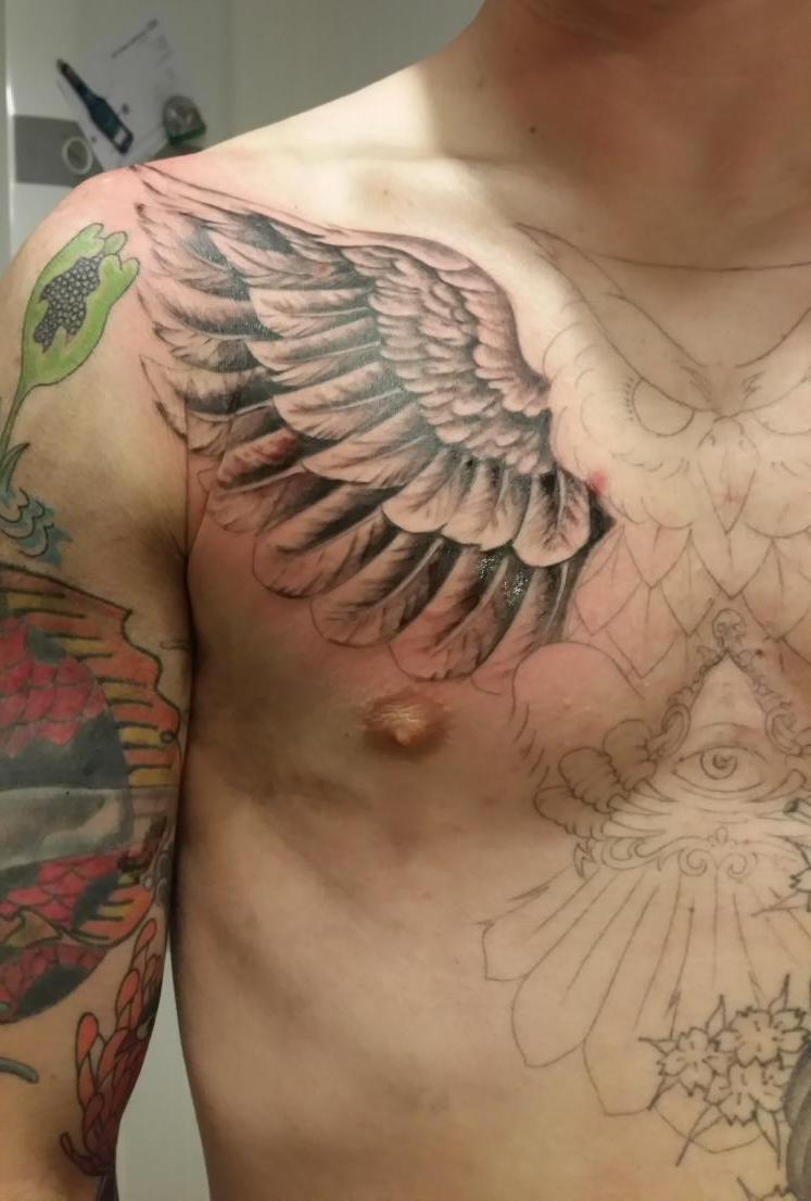 BillyBluetat2's tweet photo. Progression #owltattoo http://t.co/5rKI5uoodu