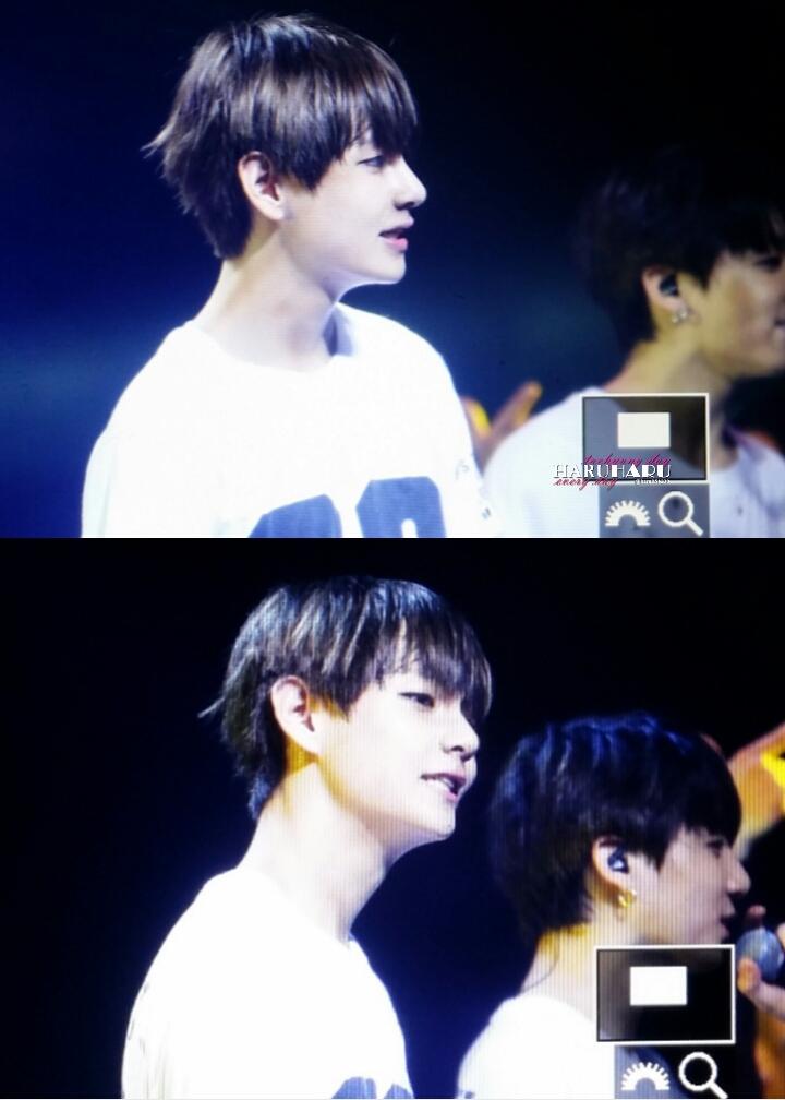BTS_FACTS's tweet photo. haru951230: 141213 싱가폴 콘서트 #방탄소년단 #뷔 @BTS_twt 머시써정말 ㅠㅜ잘해쏘용우리태횽이ㅠ 수고해ㅆ당~ http://t.co/b8JSpUpain