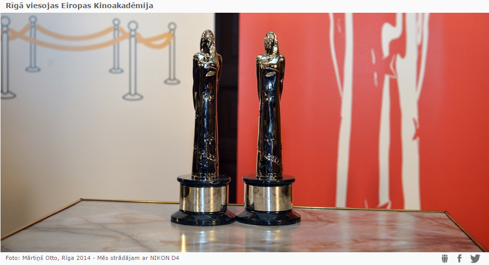 ES2015LV's tweet photo. Šodien Rīga ir Eiropas kino galvaspilsēta! Lepojies! Tiešraidi no balvu pasniegšanas: http://t.co/fQ5XC5U98R http://t.co/gYZtezrraW