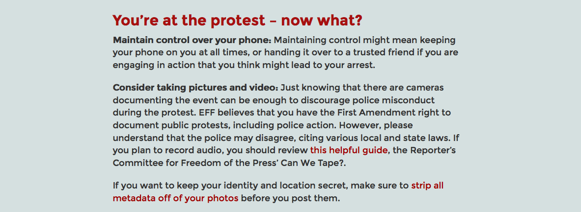 OWSLibrary's tweet photo. Got digital stuff? Read @EFF's Surveillance Self-Defense! https://t.co/Duj8CHE940
#BlackLivesMatter #MillionsMarchNYC http://t.co/352UdVw1TX