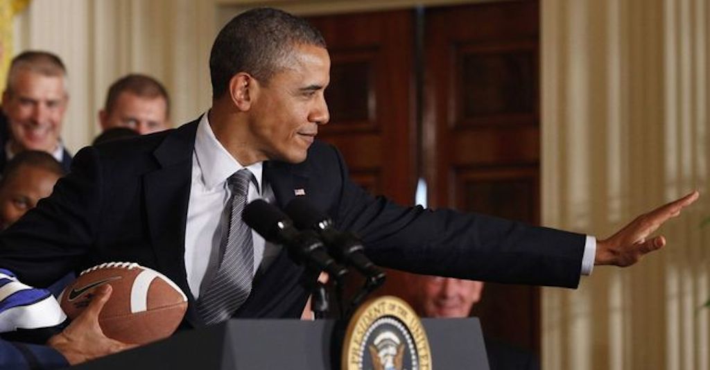 Obama spent his day watching NFL playoff football