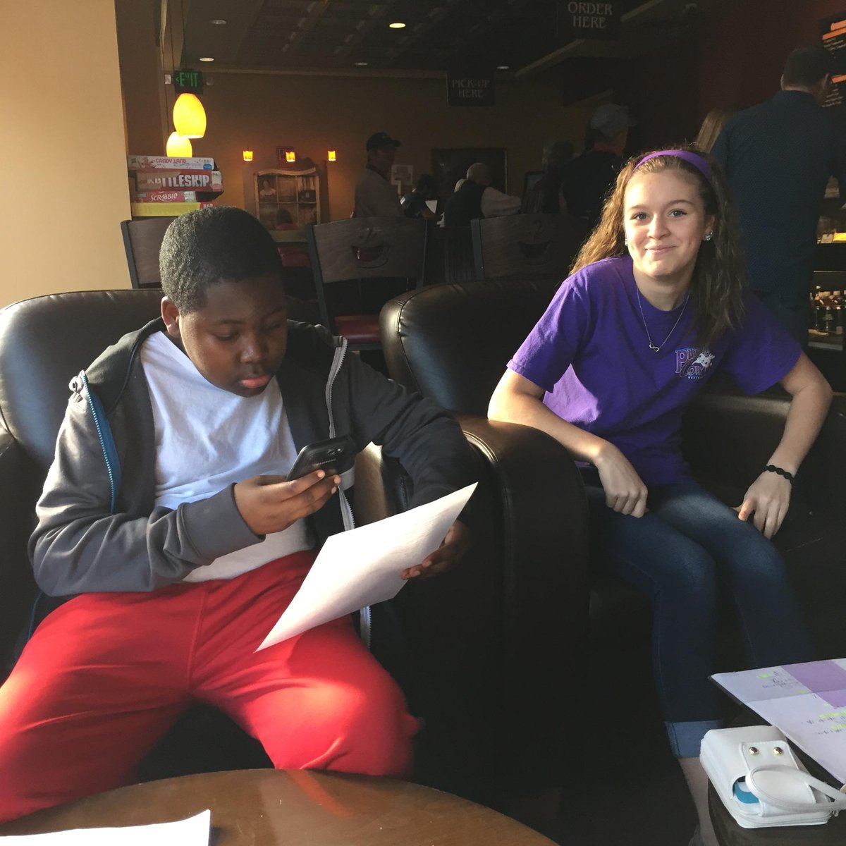 a_folk's tweet photo. More #ENTHS superstars at PJ's on a Saturday afternoon for a study session! Are they awesome or are they awesome? http://t.co/D9Kw6PVLIz