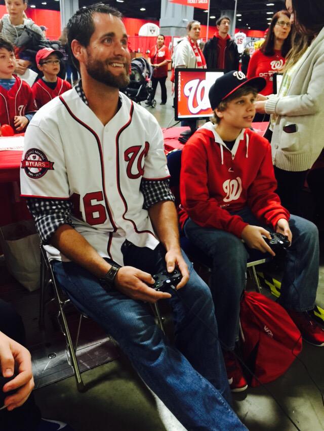 RBIGAME's tweet photo. Thornton #NatsFest playing #rbi14 with @nationals fans. He's up by 5 runs! http://t.co/2gy781EwE1