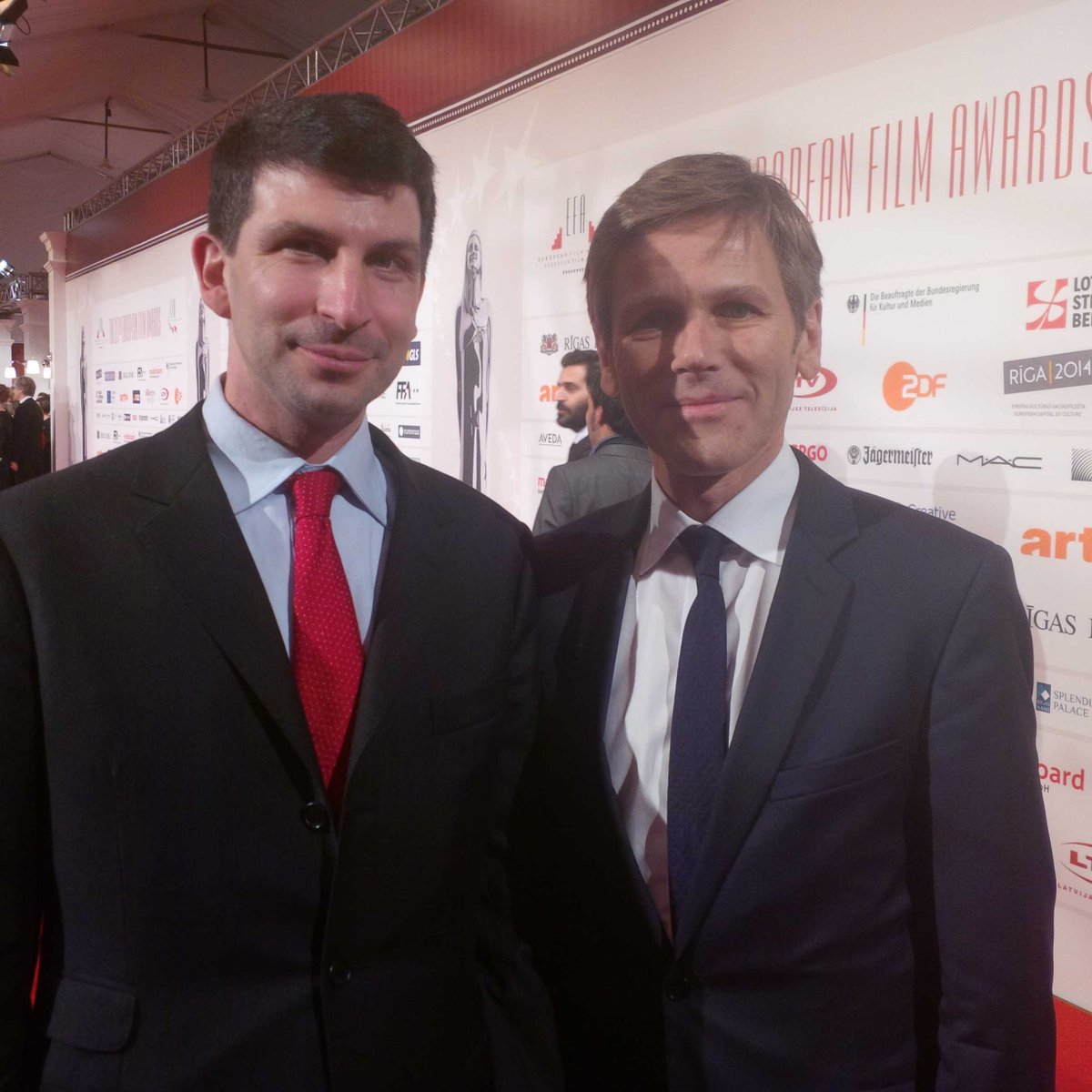 AradBenkoe's tweet photo. Mit Kulturminister #Ostermayer bei den 27th European Film Awards in Riga #EFA #Riga2014 @eulerrolle http://t.co/hZOPt96pfE