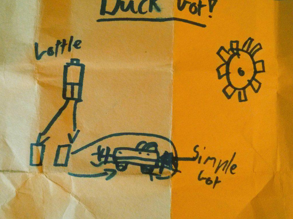 ajfisher's tweet image. I just found the original #robotsconf sketch J5 did of the &quot;DuckBot&quot; before it became the &quot;SumoBoat&quot; #nodebots
