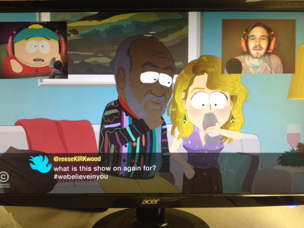 schwaoverload's tweet photo. #PewDiePie @pewdiepie Vs #CartmanBra @SouthPark http://t.co/Cc6x1faIxJ