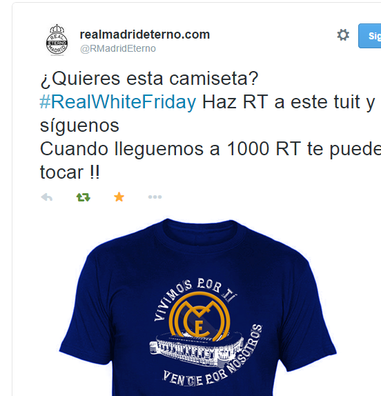 RMadridEterno's tweet photo. Síguenos haz RT al tuit del enlace http://t.co/Ea5xaEEgjD para #sorteo de una camiseta
#RealWhiteFriday #HalaMadrid http://t.co/7AzLFYmliC