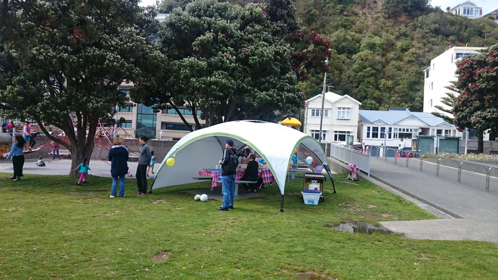 WildBayNZ's tweet photo. #WhyWellington. Because you can put up a small pergola and have a kids party. #freberg #orientalbay http://t.co/uooPEPhR8I