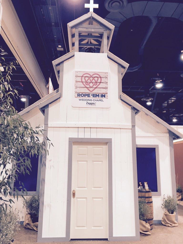 bootbarn's tweet photo. Tie the knot at #WNFR14 Cowboy FanFest at the Rope 'Em in Wedding Chapel! #nfrwedding #tietheknot http://t.co/FzxV0IjdXZ