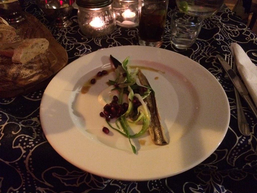 VeraR2010's tweet photo. Beautiful mackerel dish @Salt_Chuck #London #food #saturdaynightout http://t.co/5qtBmqjqP7