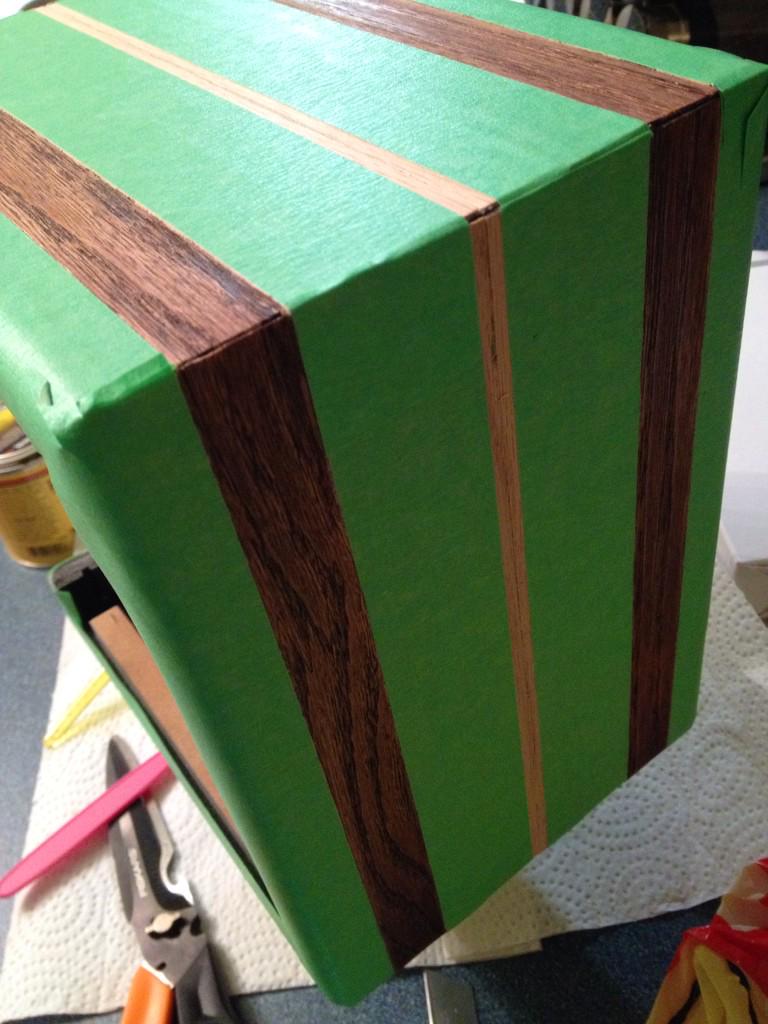 GWitchTripper's tweet image. First coat of red oak stain on, @Roland_US #steampunk #microcube #amplification #guitar #mods