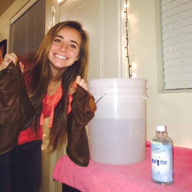 MooShoeWash's tweet photo. @laurennielson42 washing her dirty leather boots today! #dirty #boots #mooshoe #kickstarter #washyourshoes #clean http://t.co/XFjWF3Ktvi