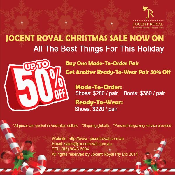 Jocent Royal Christmas Sale Now On. Up to 50% off. Hurry up, the shoes are gonna go very fast!! #Xmas #sales #shoe