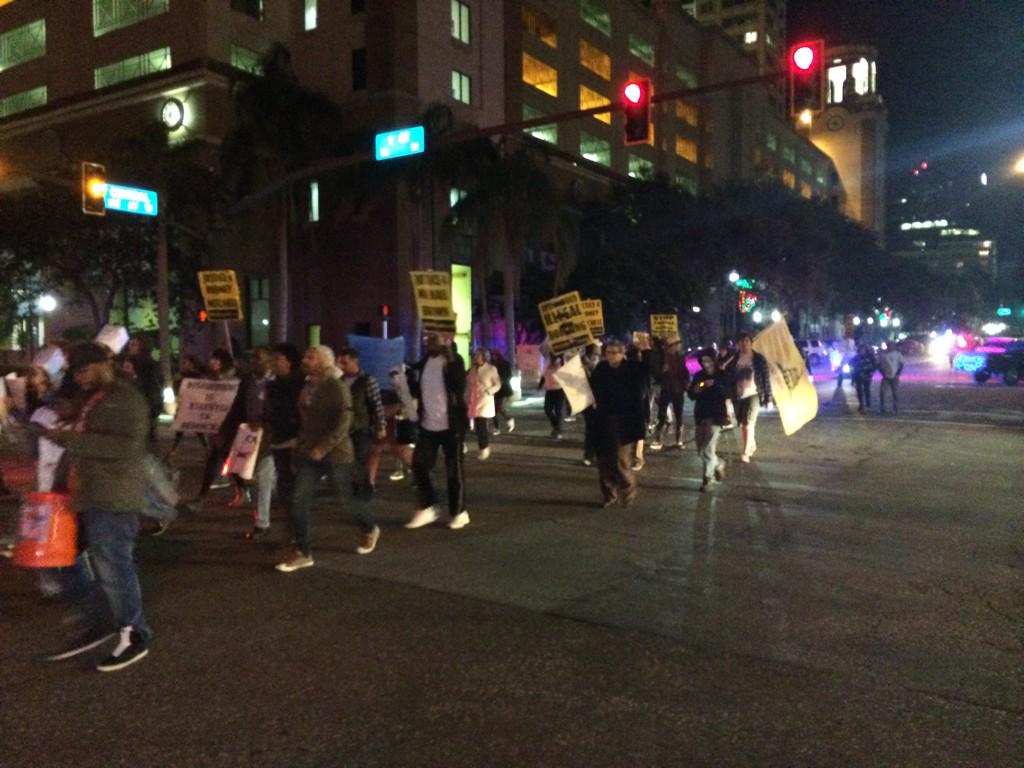 #ProtestforJustice protestors head to Beach Drive in Downtown St. Petersburg #wtsp Story @ 11