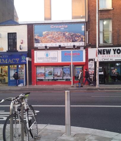 cilldepaor's tweet photo. @zwebackhd Opposite my bus stop. It's some Croatia tour holiday place. I think of DjSeb everytime, Dublin Ireland. http://t.co/hy6mWy8G26