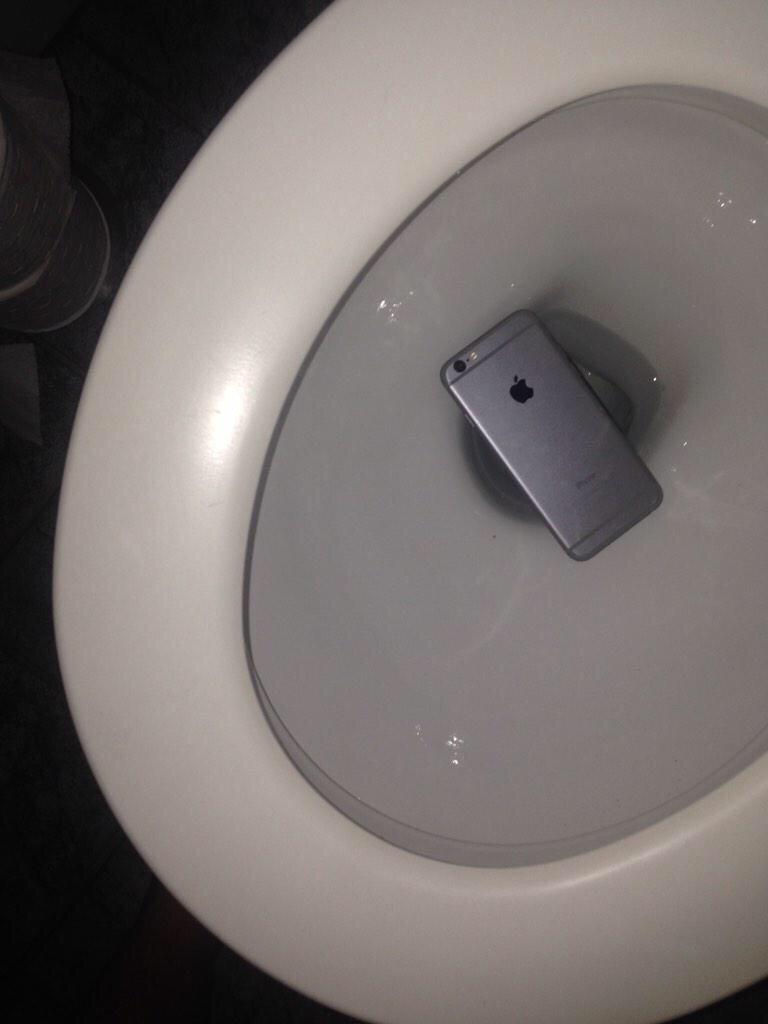 Bilderesultat for phone fell in toilet