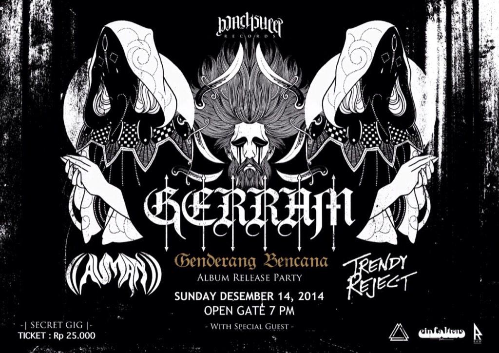waiting_death's tweet photo. TODAY! GERRAM "Genderang Bencana" Album Release Party W/ Special Guest @AUMANRIMAU &amp; @TrendyReject • HTM 25.000 http://t.co/okK07xCHJV"