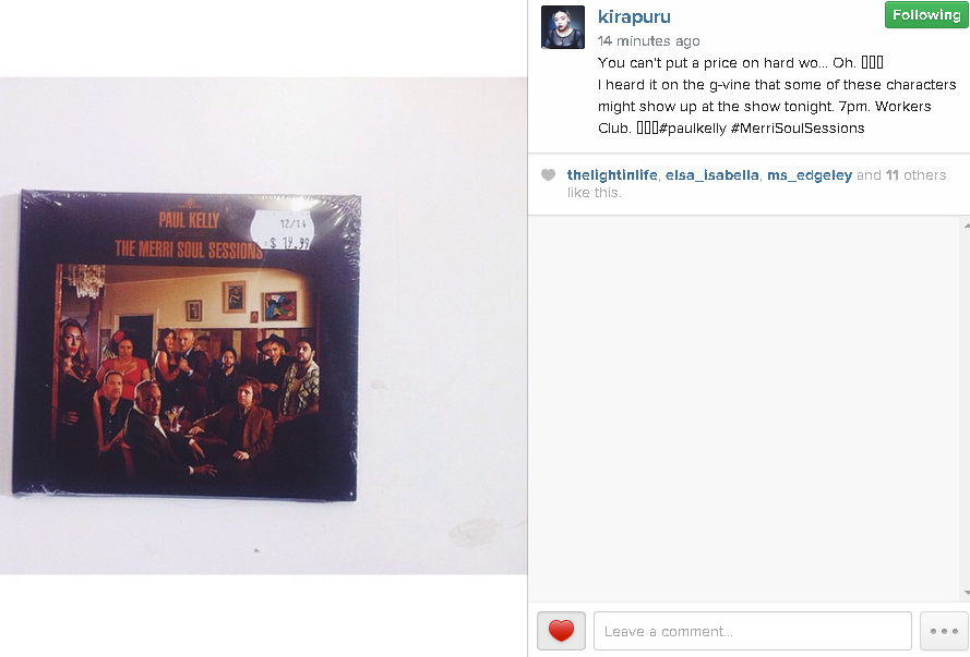 thelightinlife's tweet photo. In Melbourne 2nite? get yourself along2:@TheWorkersClub Fitzroy2C @kirapuru &amp; @PaulKelly's #MerriSoulSessions friends http://t.co/L4fDNG0cZn