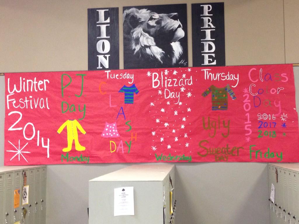 SHHS_ASB_'s tweet photo. M-PJ Day, TU-Clash Day W-Blizzard Day (Wear white) TH-Ugly Sweater Day, F-Class Color Day #WinterFestival2014 http://t.co/xKvLN7geHe