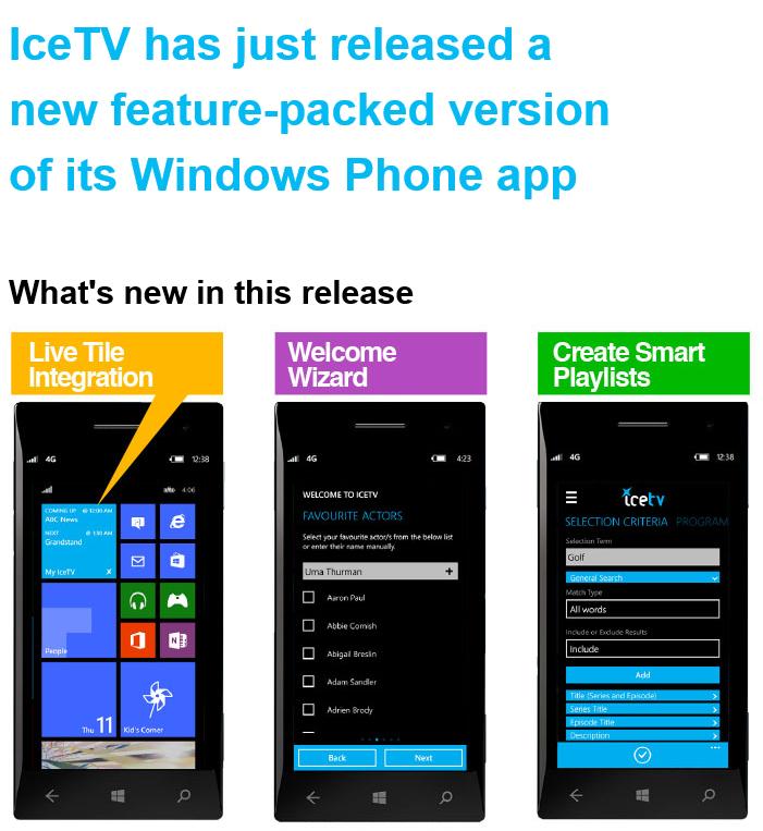 Sheeds_au's tweet photo. Check out the latest @icetv #wp8au App Update from @Handiware - Nice work! http://t.co/8m5P7U0jto http://t.co/aLrRR1hU1s