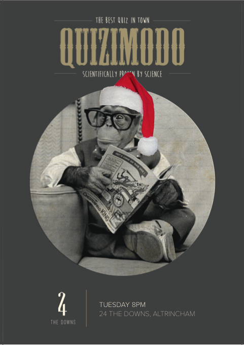 wearequizimodo's tweet photo. Hey #Altrincham! We’ll be in you on Tuesday! Doing a special Christmas quiz @24thedowns! See you there! http://t.co/CEy5bzJglS