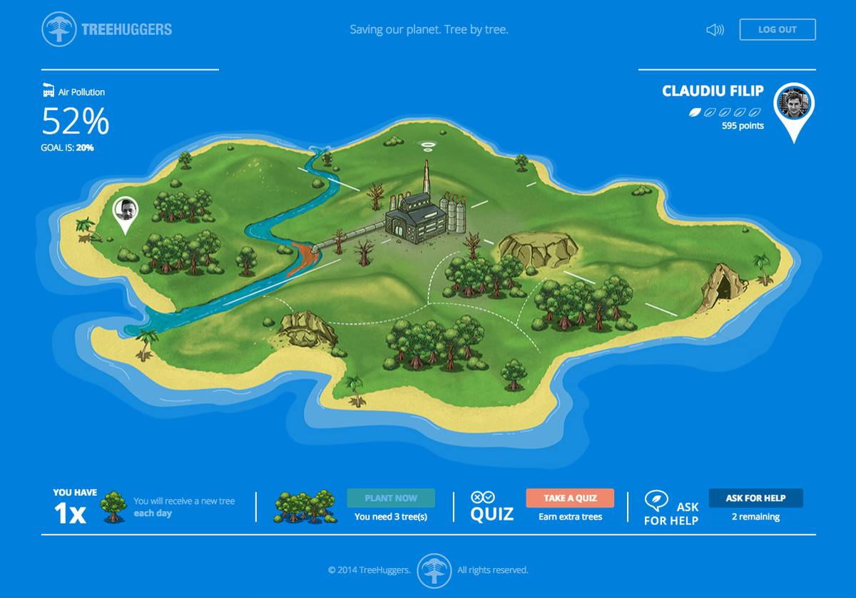 TreeHuggersApp's tweet photo. we got to 52% air pollution, is your island full of trees? @Koding Hackathon http://t.co/iTTozZy8we http://t.co/RALADSHuOo