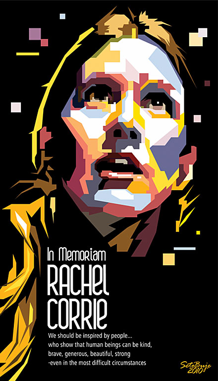 artvswar's tweet photo. #rachelcorrie poster by Seto Buje http://t.co/DOueA1HxtV #artvswar #palestine #GazaUnderAttack #poster #illustration http://t.co/r15nn3lc18
