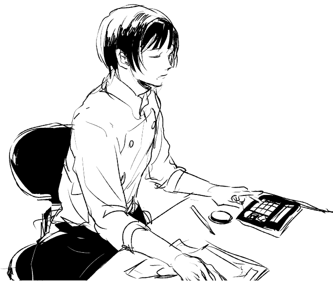 カフェパレ。一枚5分+αでどこまで描けるかな、ってことで遊んでたやつ。 