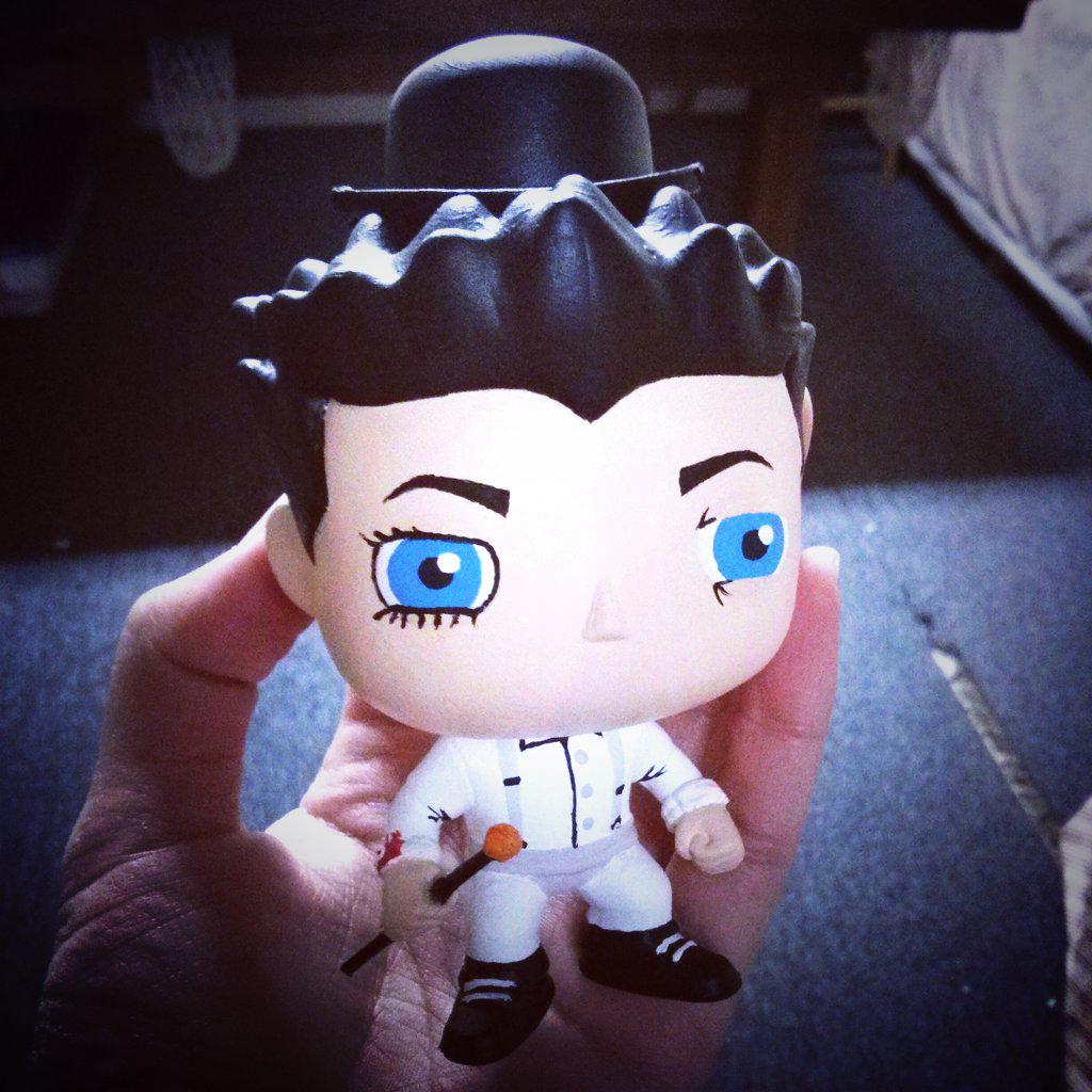 LesleyMaeHam's tweet photo. Clarkwork orange <3 thought I'd debut my latest @malfuncsean pop custom :) @ClarkStalking @MuchLoveClark http://t.co/QLNCVA5Fxx