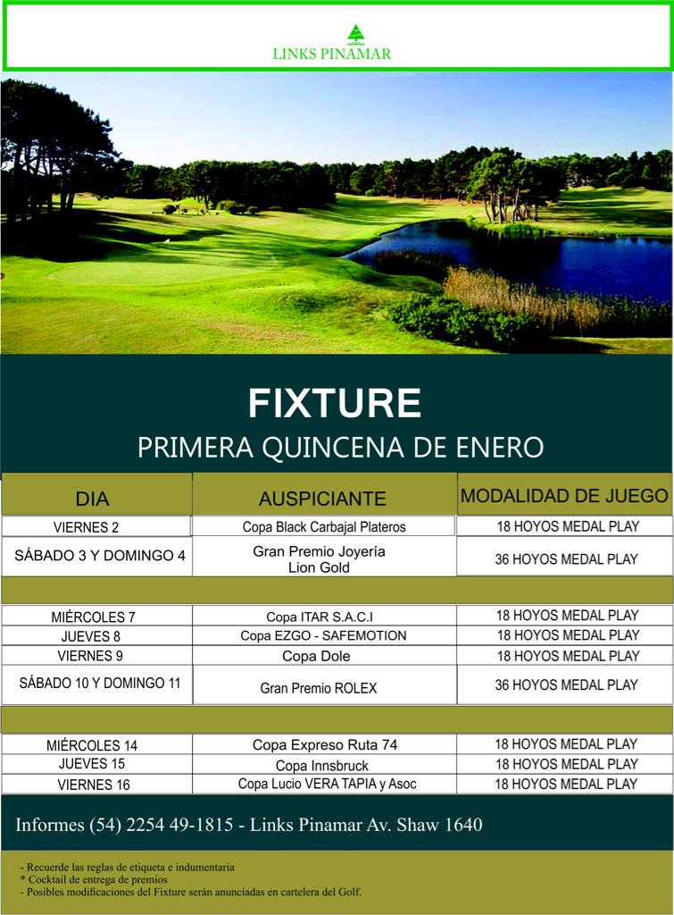 Adelanto de los Torneos de Golf que organizáremos en Pinamar, incluido el GRAN PREMIO ROLEX!