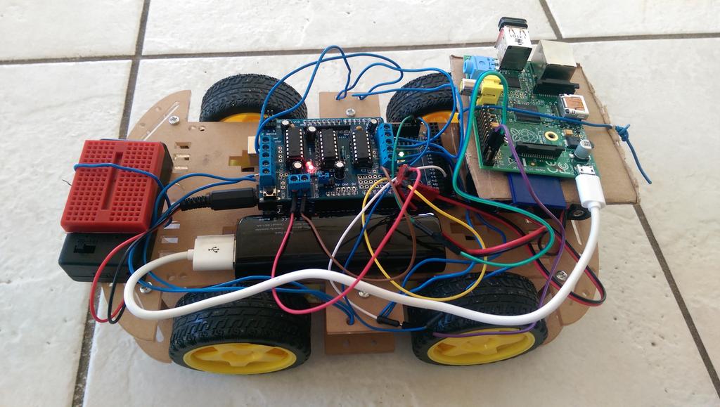 leeassam's tweet image. My latest electronics project, car using #rasberryPi talking to #arduino via #I2c controlled via #iPhone app