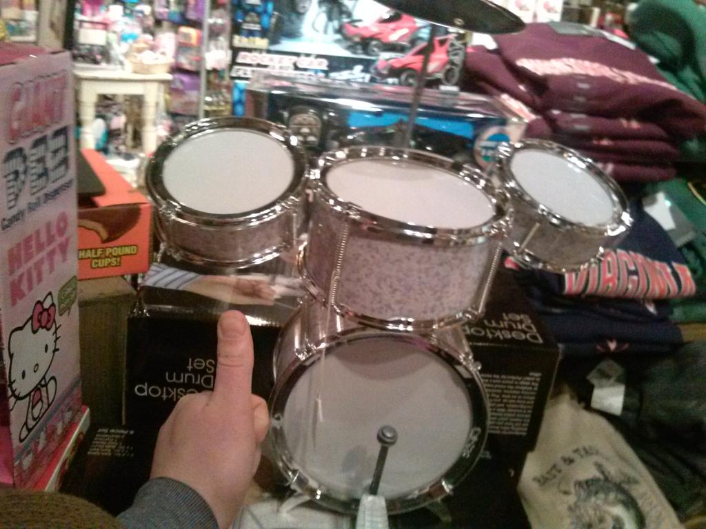 eliaugust's tweet photo. Coming to an @abandonedbldngs song soon! Thumb for scale. #Tinydrumkit #TinyDeskContest http://t.co/Qqj0rIn58F