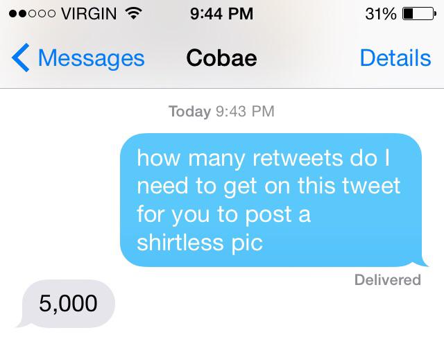 TheMonkey's tweet photo. You heard the man! 5,000 retweets and @FarFewGames will tweet a shirtless pic! http://t.co/18HCwegj6X