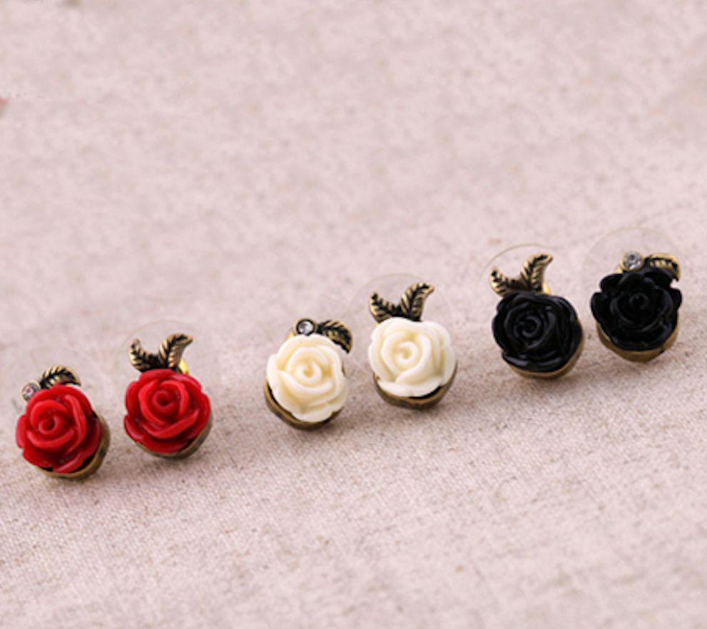 rose stud earrings  ebay.co.uk/ruby-redsky
 #necklace #etsyfinds #dropearrings