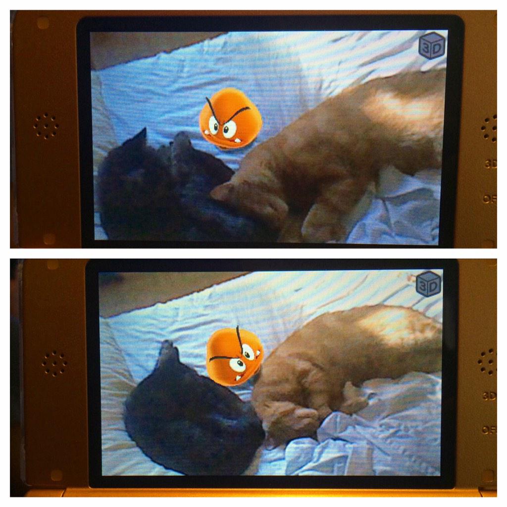 OneromMusic's tweet photo. This #Goomba is about to wake up the #YinYang #Cats .... #ARcards #3DS #Nintendo http://t.co/vbRv9Uz69P