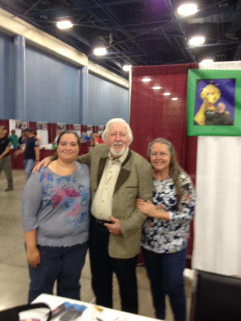 Happy birthday to Caroll Spinney from Here\s a picture with me, Caroll, and his wife at 