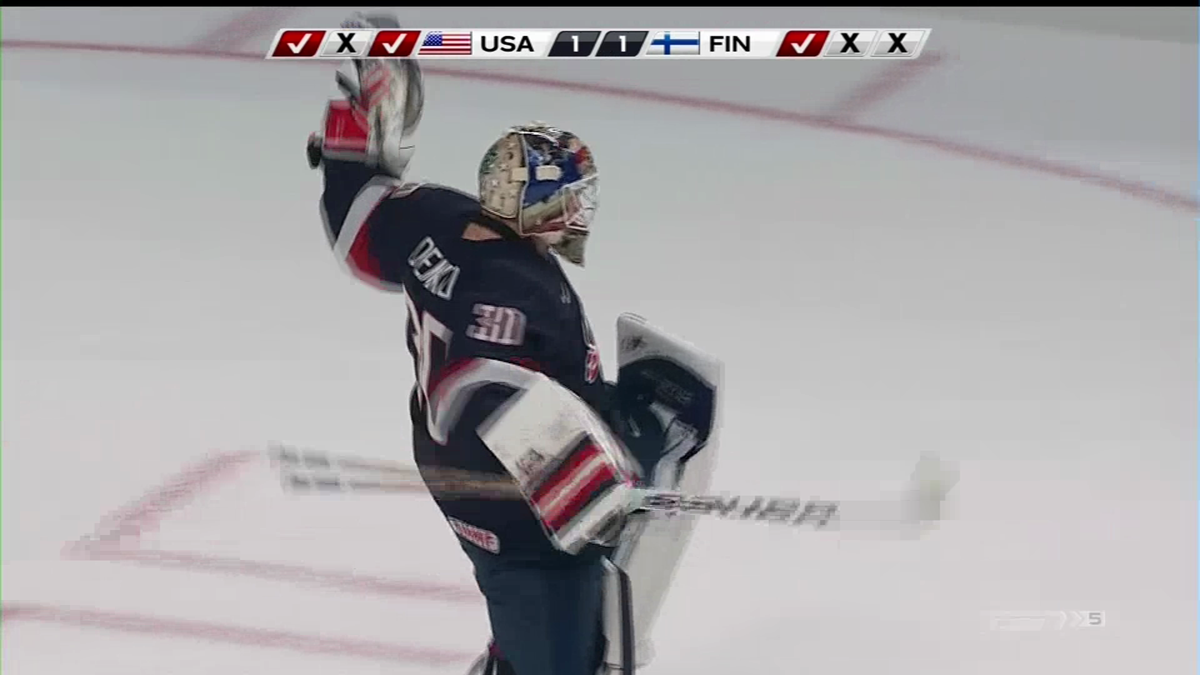 TSN_Sports's tweet photo. USA defeats Finland 2-1 in the shootout. #HereWeGo #WJC2015 http://t.co/zn0714Nt8R