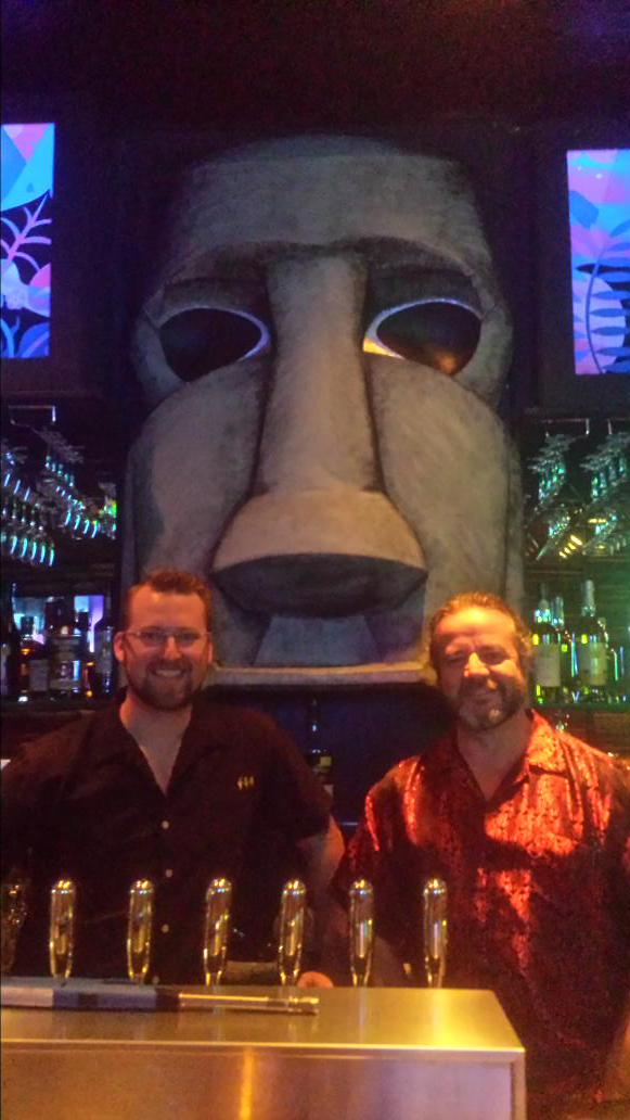 Eileen1145's tweet photo. At the new Tiki Hideaway in Charlotte and enjoying our fabulous cocktails made by Justin and Jim! http://t.co/nQvjAyzVRE