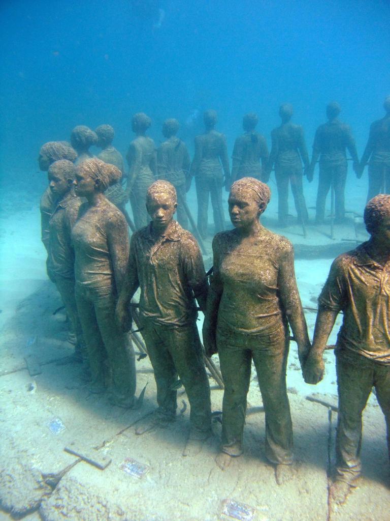Underwater sculpture in Grenada, West Indies dedicated to the Africans