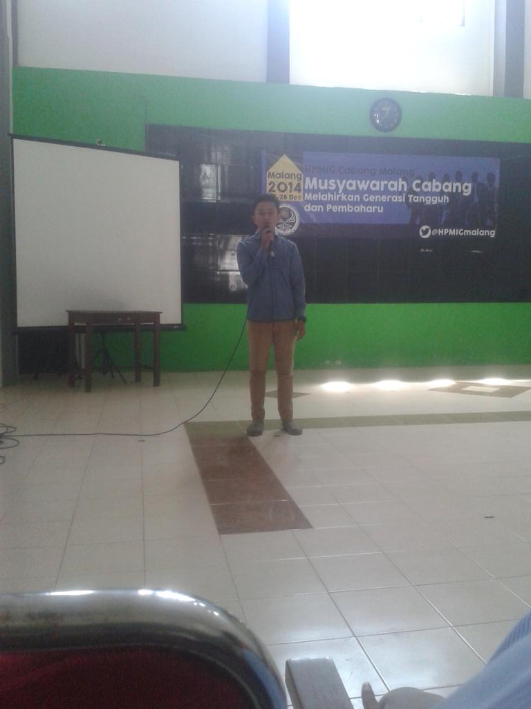 HPMIGmalang's tweet photo. Sambutan dari ketua pelaksana muscab 2014. http://t.co/WhokjBXduT