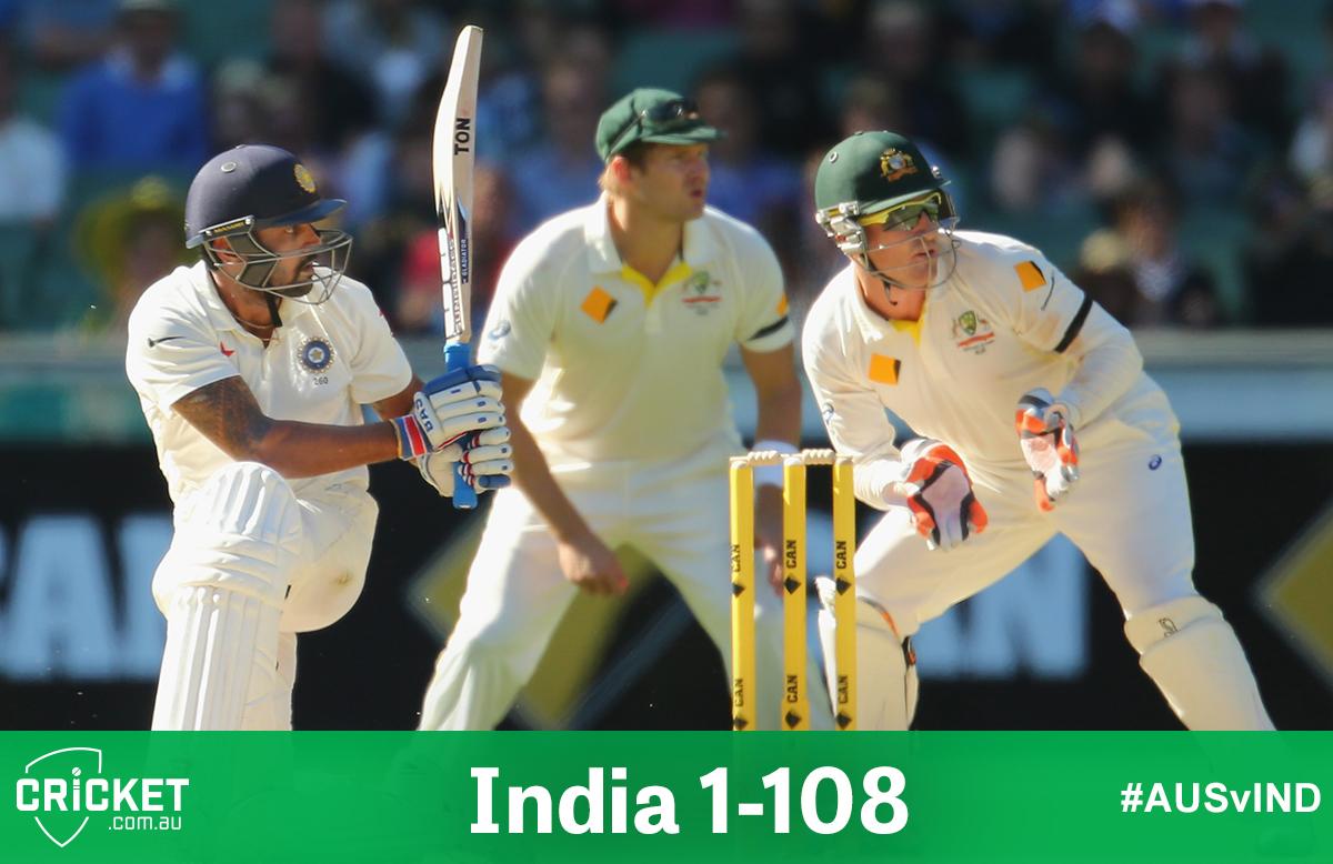 cricketcomau's tweet image. RECAP: @ARamseyCricket's report on day two with all the video highlights here: cricketa.us/1ATzlHY #AUSvIND