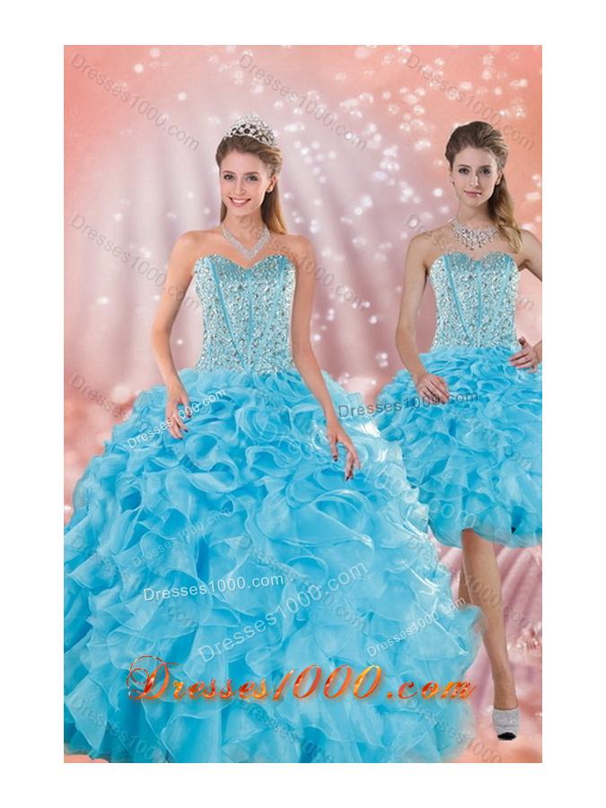 Brand New Baby Blue Quince Dresses with Beading and Ruffles  bit.ly/13AHsMi
