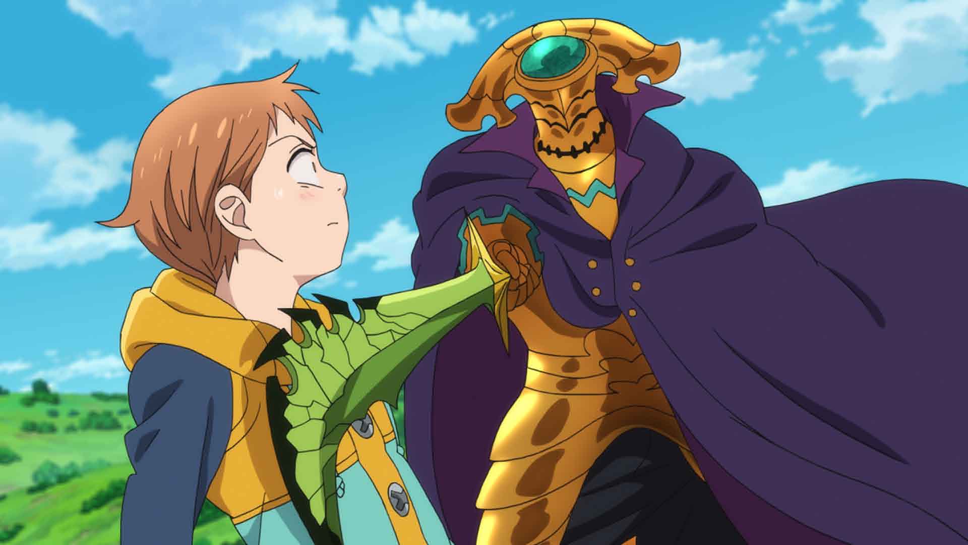 Tvアニメ 劇場版 七つの大罪 名シーン2位 ギーラとジェリコの二人にキング がとどめを刺そうとした時に現れたのは 喧嘩祭りの審判をしていたラブヘルム しかし その正体はヘルブラムという キングもよく知る人物だった 七つの大罪 Http T Co