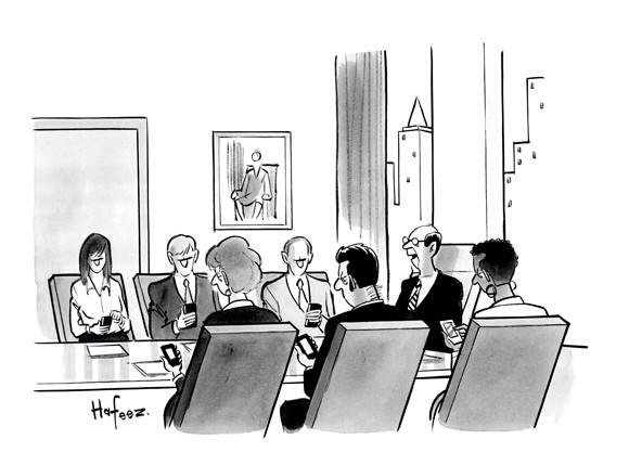 simonepescatore's tweet image. All in favor, look up from your cell phones. #StrategicHumor  @HarvardBiz