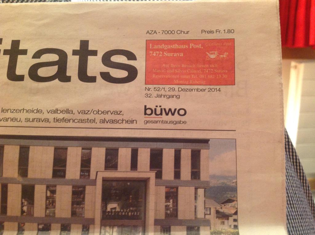 swissroman's tweet photo. .@leagrossmann meine #Novitats auch. @suedostschweiz macht uns die Zeitmaschine http://t.co/dvCTf8YF5f