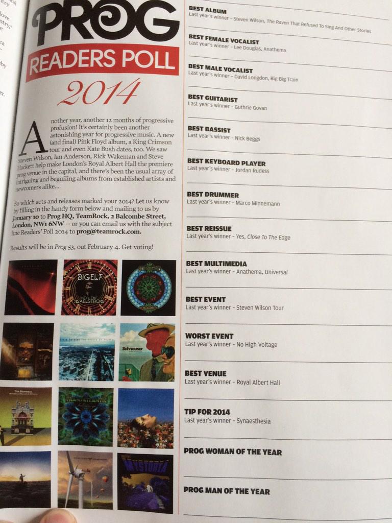 Nuttymanuk's tweet image. @sydarthurband people we need to get voting for the prog mag readers poll see attached pic #votesydarther #progmag