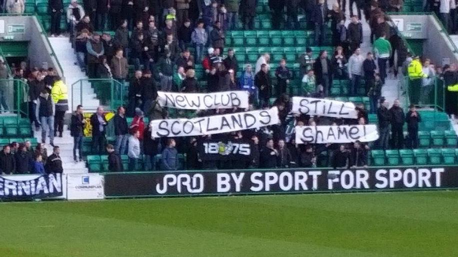Football Away Days On Twitter Hibernian Banners Aimed At Rangers