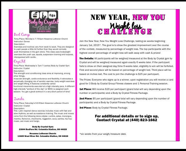 BodybyCrystal's tweet photo. Body by Crystal's NEW YEAR, NEW YOU FITNESS CHALLENGE starts Jan 1 runs 6 weeks Start LIVING HEALTHIER! http://t.co/Ft8G6a9reF