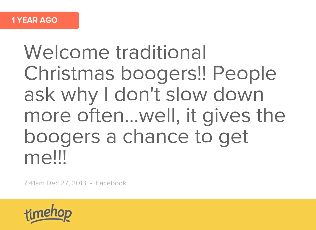 Woke up this morning with a sore throat. Once again, right on schedule.  timehop.com/c/fs:744404789…