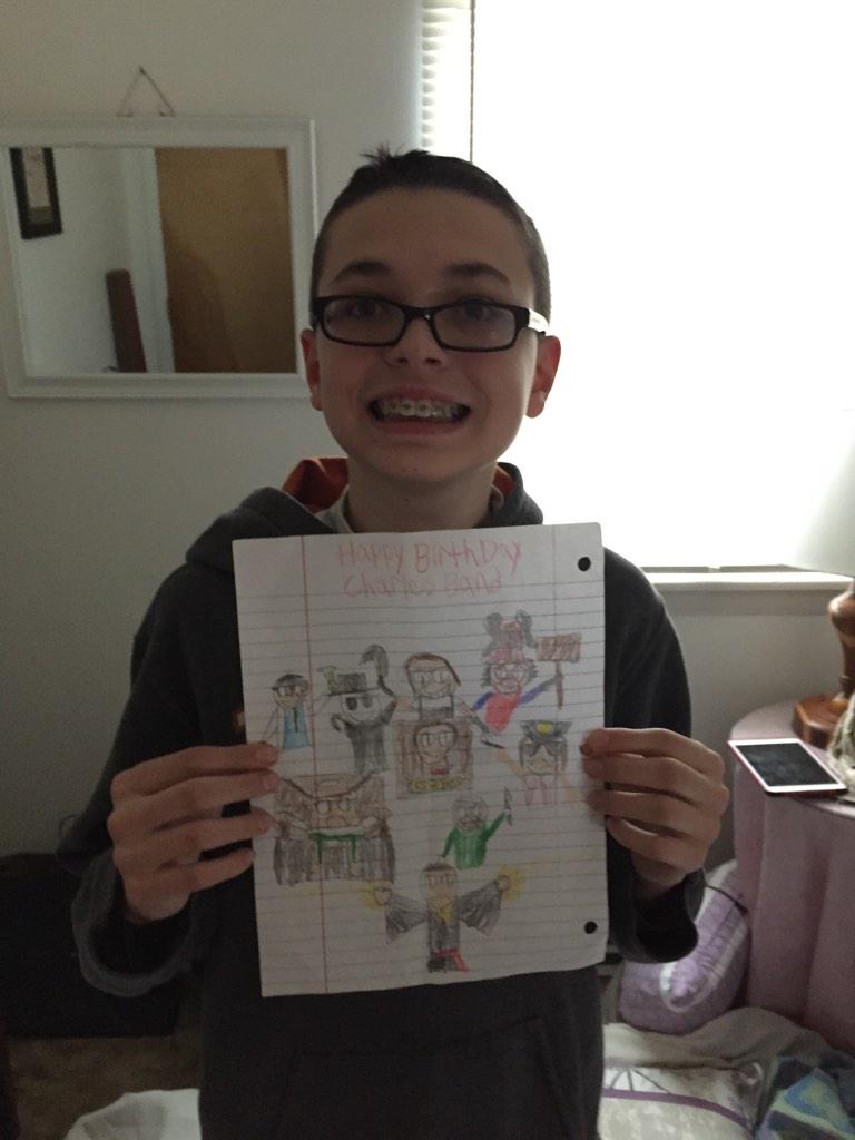   happy birthday Charles band from ur biggest fan mason 